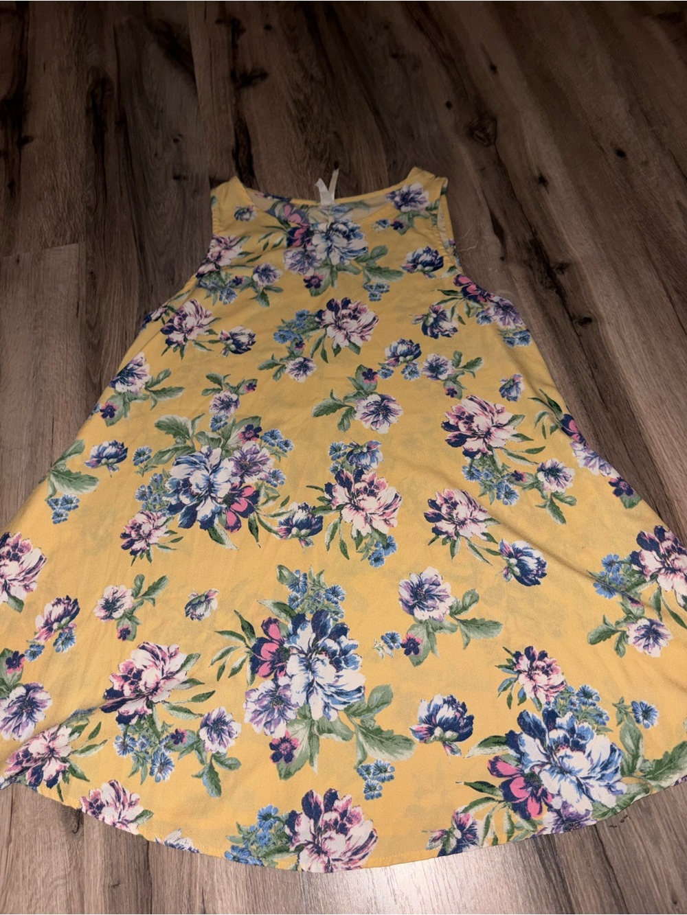 Womens Yellow Floral Swing Dress